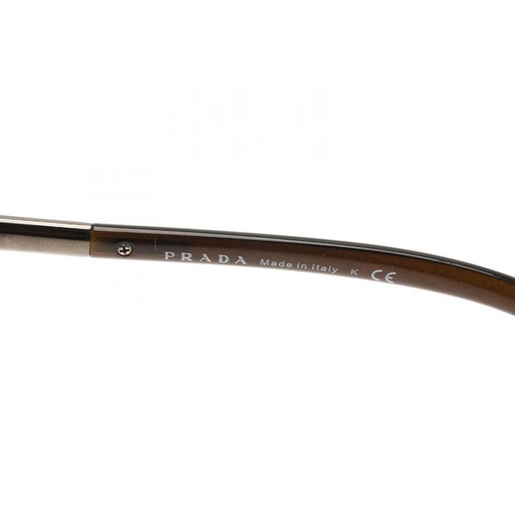 Pre Owned Prada Brown Oversized Square Sunglasses