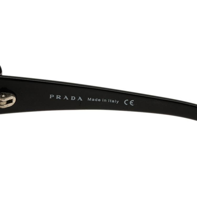 Pre Owned Prada Black SPR 18L Butterfly Frame Sunglasses