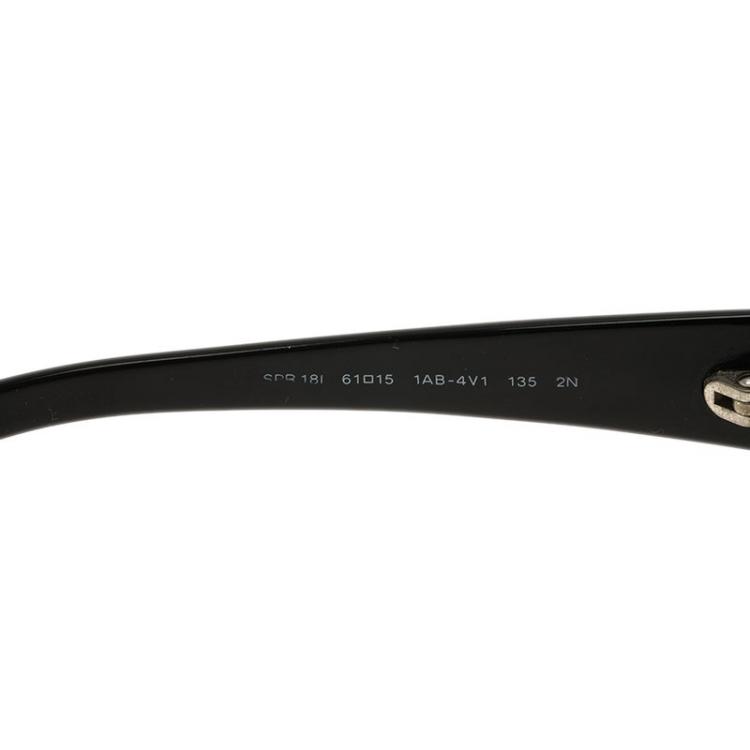 Pre Owned Prada Black SPR 18L Butterfly Frame Sunglasses