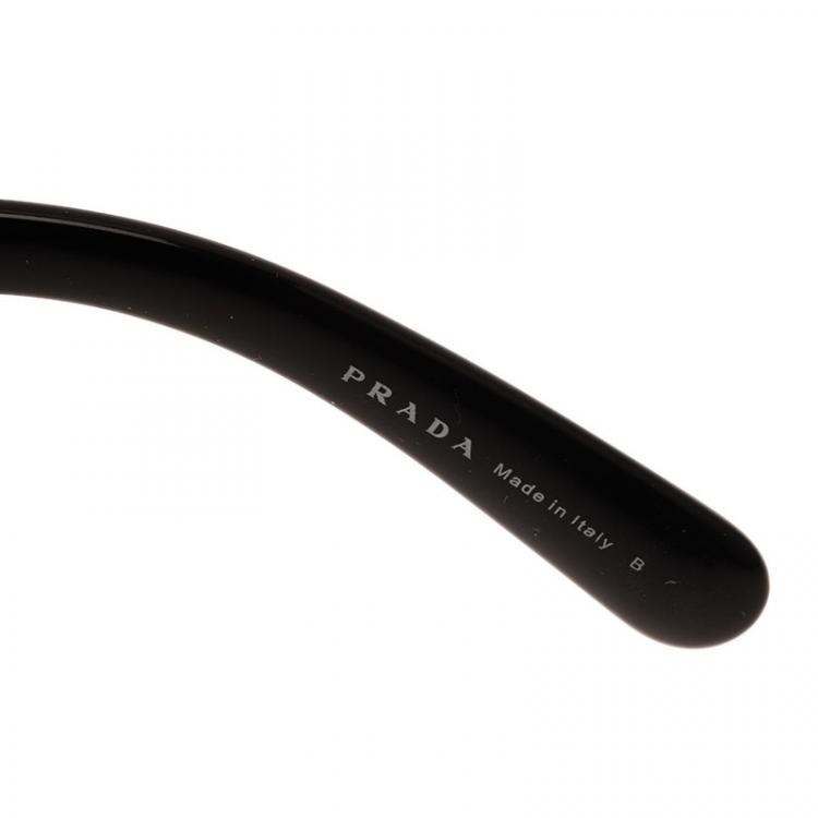 Pre Owned Prada Black Round Baroque Sunglasses