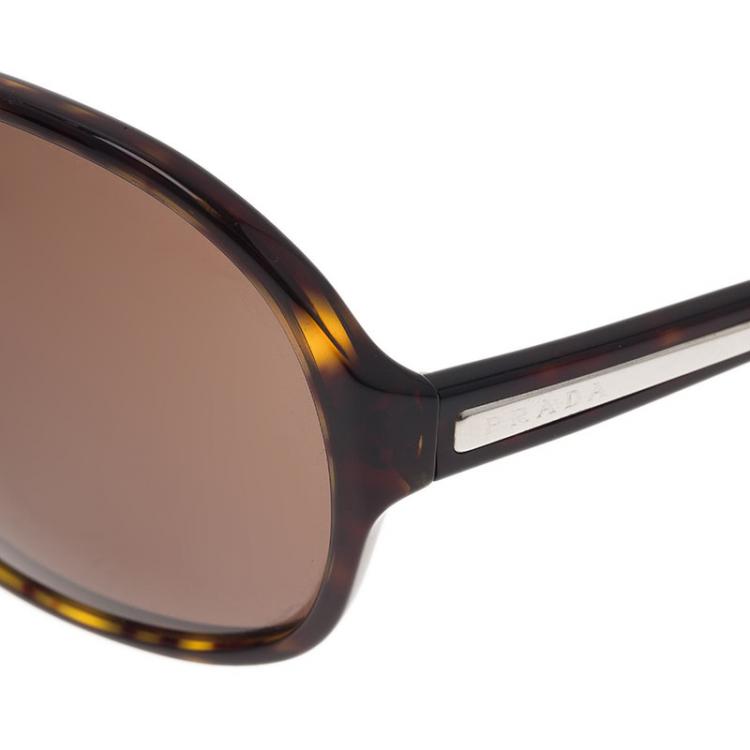 Pre Owned Prada Tortoise Frame SPR21 Oversized Sunglasses 