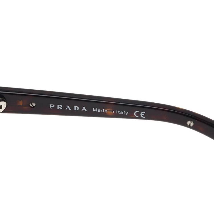 Pre Owned Prada Tortoise Frame SPR21 Oversized Sunglasses 
