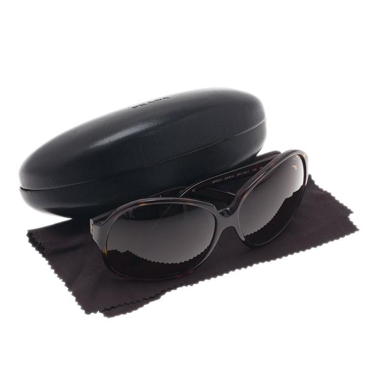 Pre Owned Prada Tortoise Frame SPR21 Oversized Sunglasses 