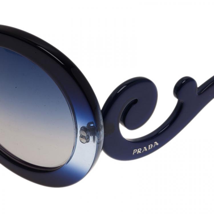 مملوكة مسبقًا Prada Blue Round Baroque Sunglasses
