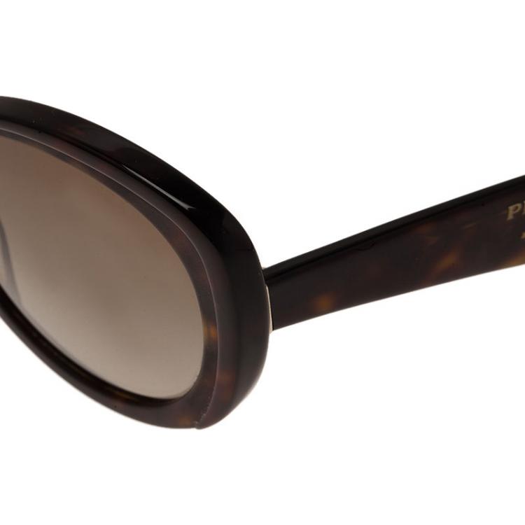 Pre Owned Prada Two Tone Tortoise Oversized Cat Eye Sunglasses 
