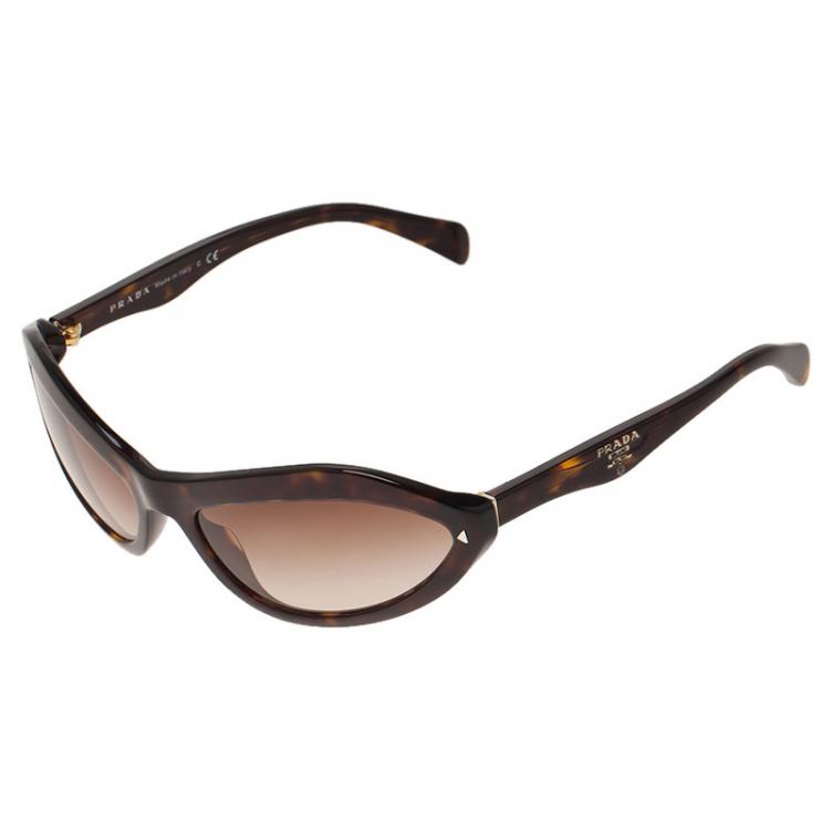 Pre Owned Prada Tortoise Shell Swing SPR 05N Sunglasses 
