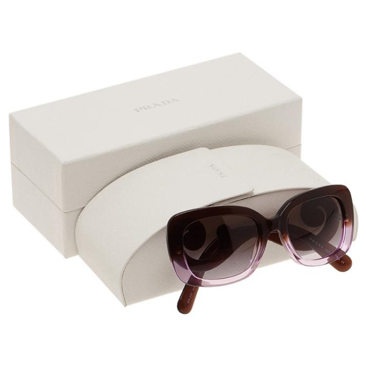Pre Owned Prada Purple Baroque Rectangle Sunglasses