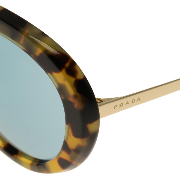 مملوكة مسبقًا Prada Leopard Frame SPR16Q Round Sunglasses
