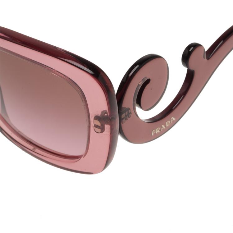 Pre Owned Prada Purple Baroque Rectangle Sunglasses