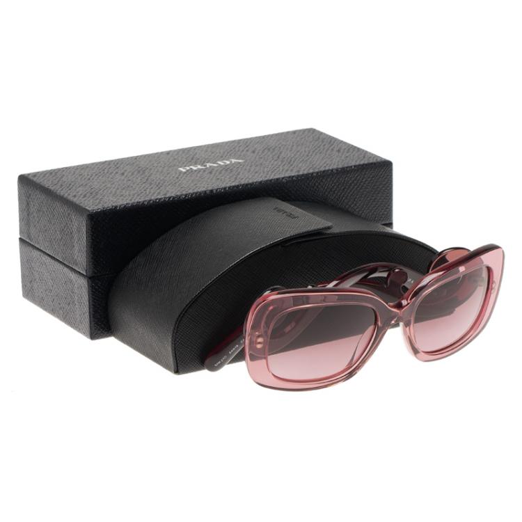 Pre Owned Prada Purple Baroque Rectangle Sunglasses