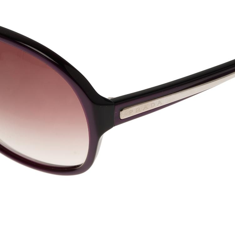 Pre Owned Prada Purple SPR211 Oversized Round Sunglasses