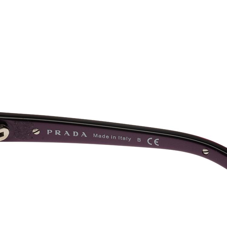 Pre Owned Prada Purple SPR211 Oversized Round Sunglasses