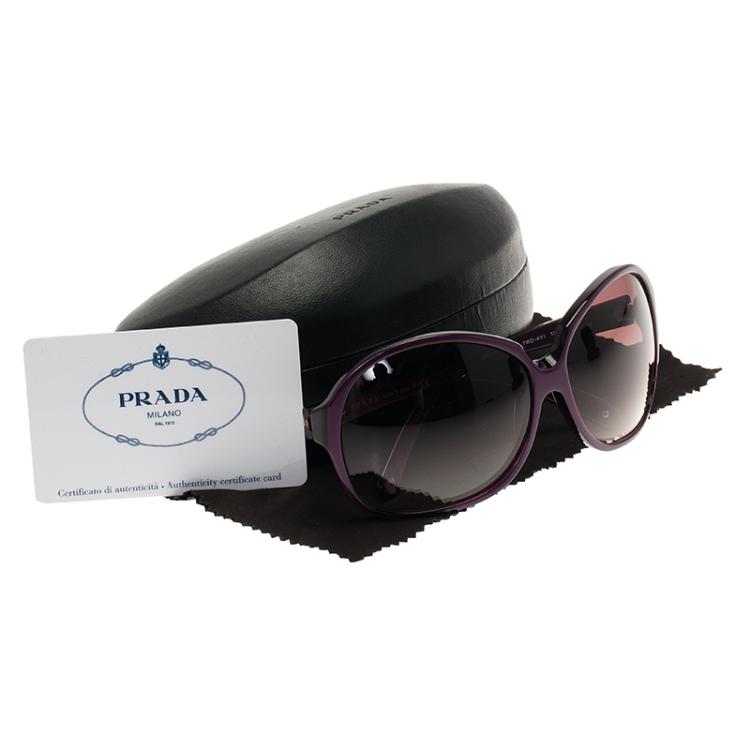 Pre Owned Prada Purple SPR211 Oversized Round Sunglasses
