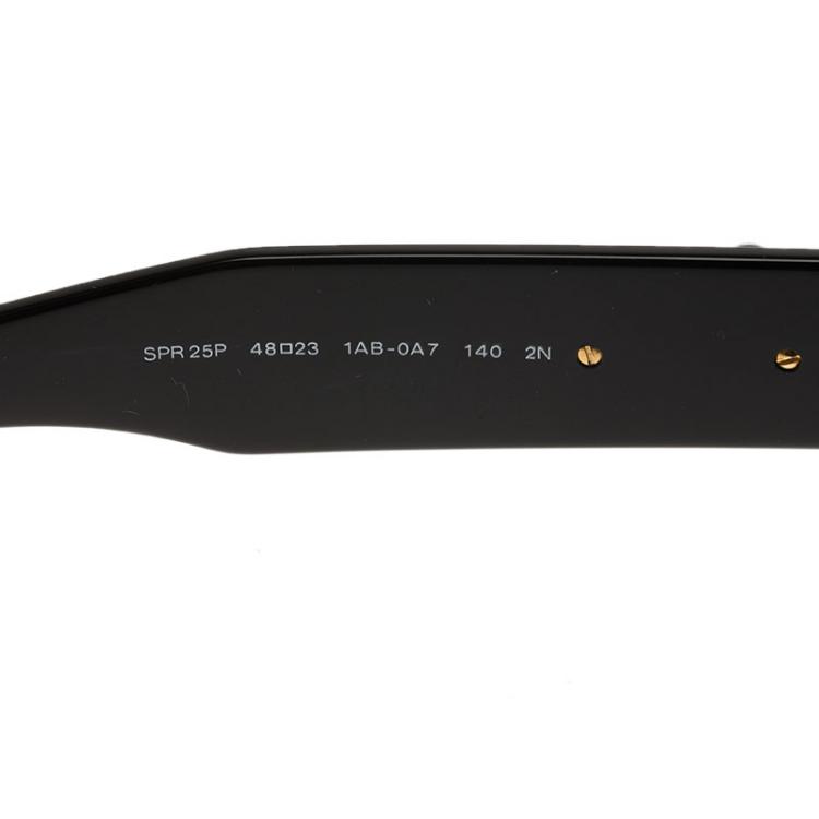 Pre Owned Prada Black Floral Embellished SPR25P Square Sunglasses