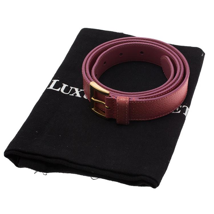 Pre Owned Prada Pink Leather Belt 90 CM