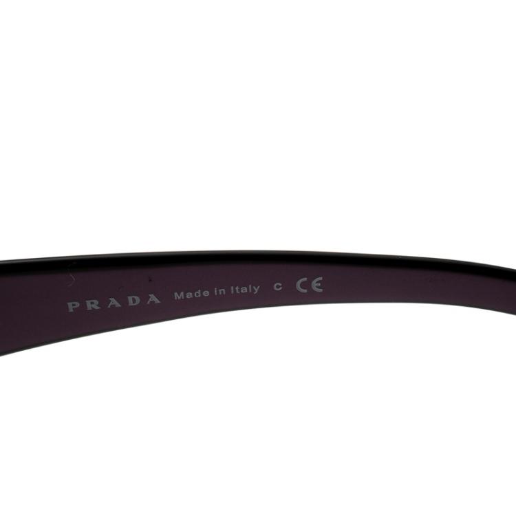 Pre Owned Prada Black/Purple SPR20L Oversized Round Sunglasses