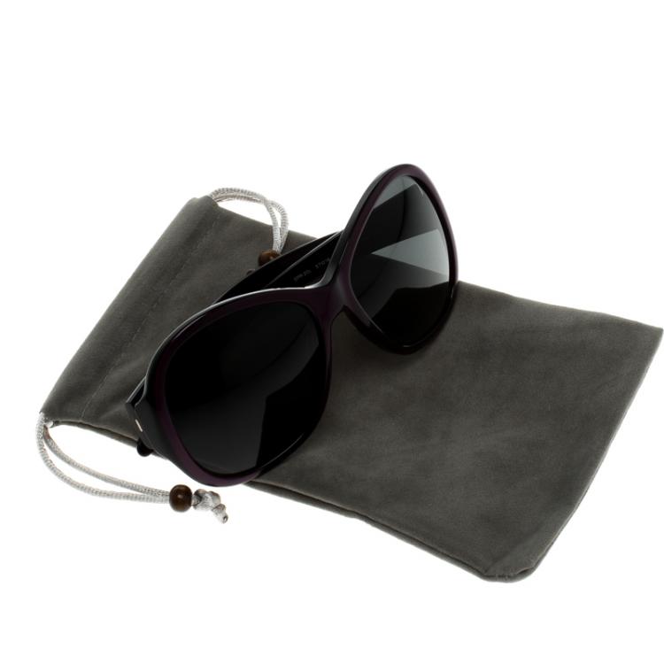 Pre Owned Prada Black/Purple SPR20L Oversized Round Sunglasses