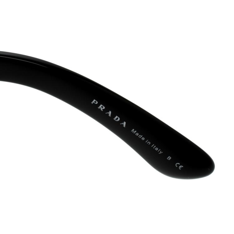 Pre Owned Prada Black SPR31P Studded Oversized Baroque Sunglasses