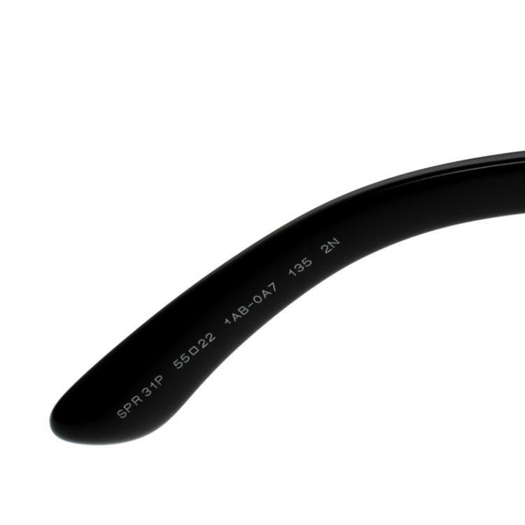 Pre Owned Prada Black SPR31P Studded Oversized Baroque Sunglasses