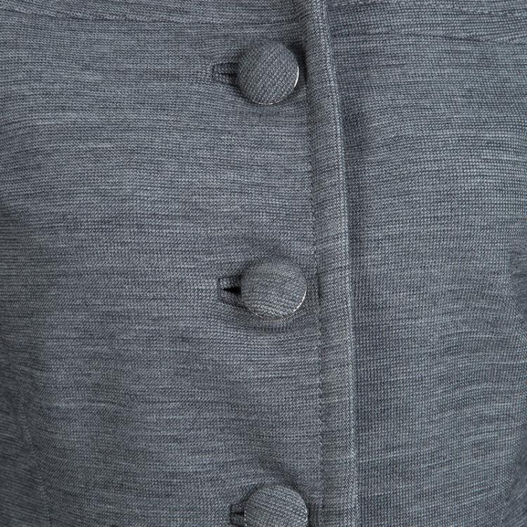 Pre Owned Prada Grey Wool Button Front Jacket S