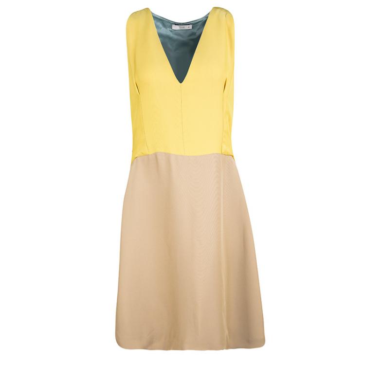 Prada Colorblock Draped Back Detail Sleeveless Dress L Prada | TLC