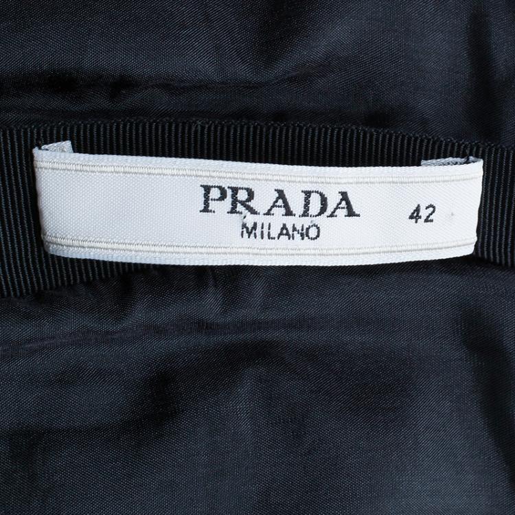 Pre Owned Prada Long Sleeve Drape Front Dress M