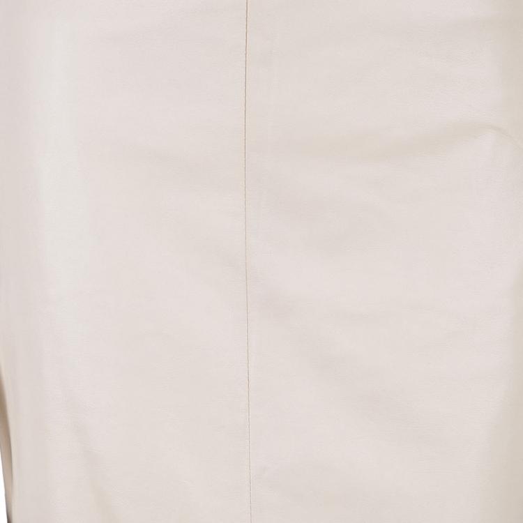 Pre Owned Prada Nude Leather Skirt S