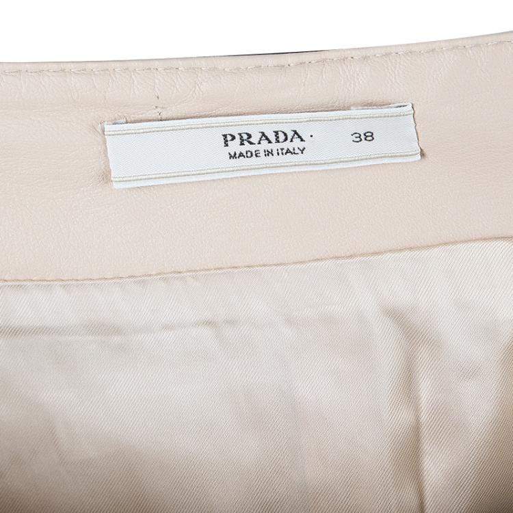 Pre Owned Prada Nude Leather Skirt S