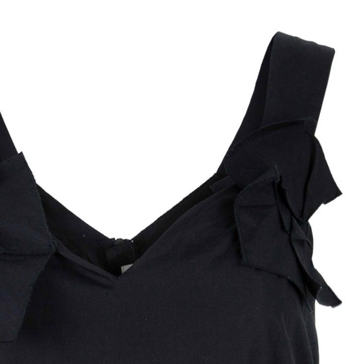 مملوكة مسبقًا Prada Black Sleeveless Bow Top S