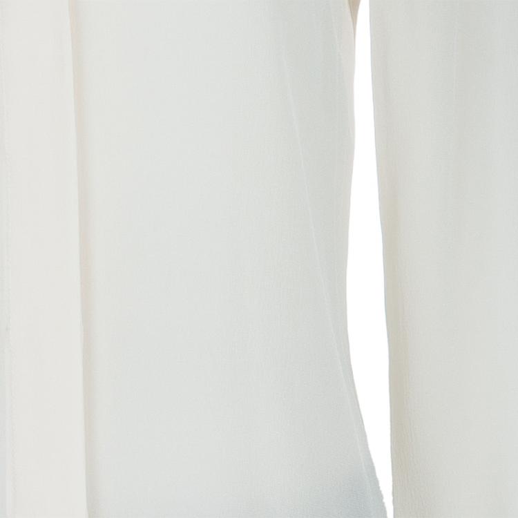 Pre Owned Prada White Silk Button Down Blouse S