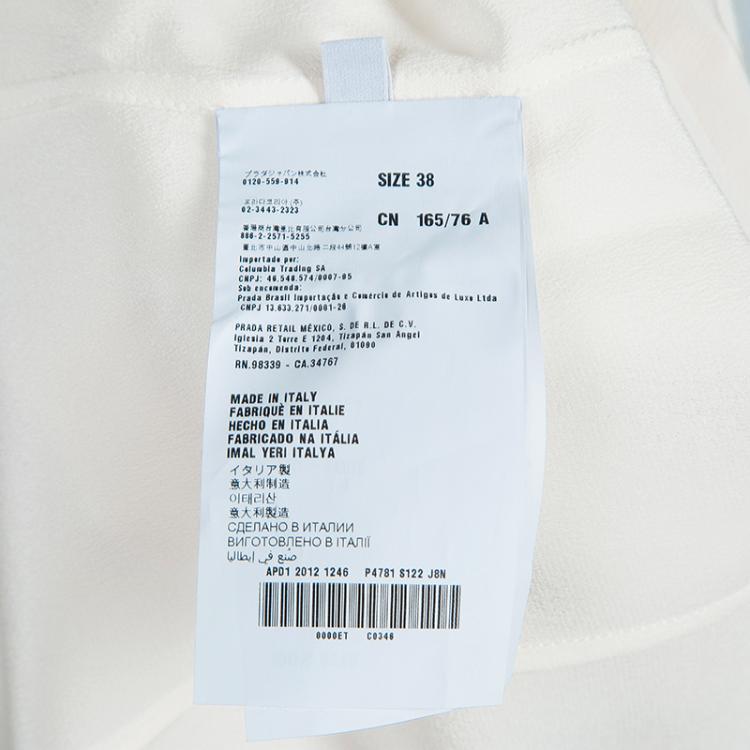 Pre Owned Prada White Silk Button Down Blouse S