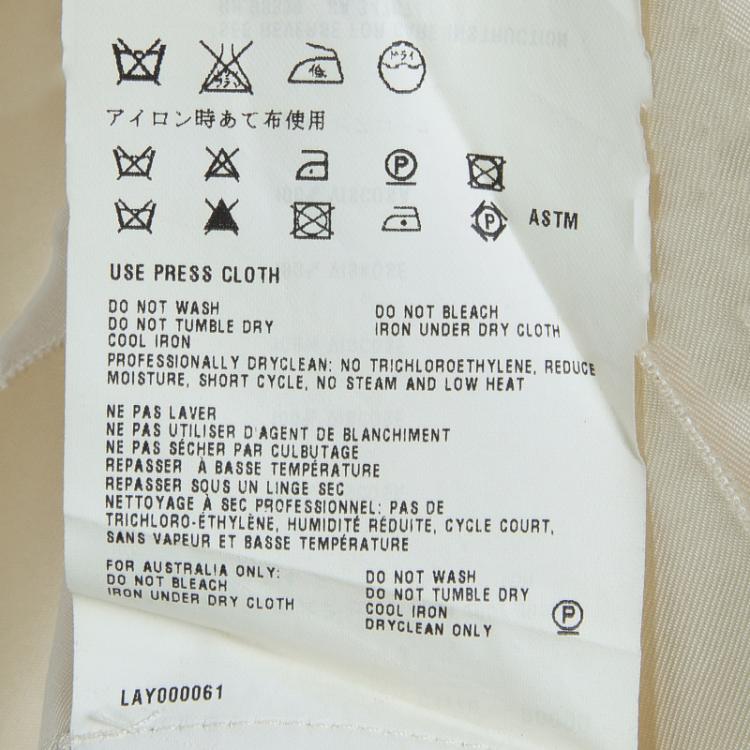 Pre Owned Prada Cream Printed Dolman Sleeve Cropped Blouse M