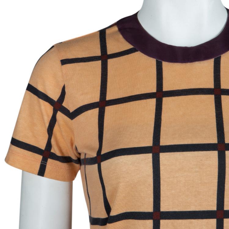 Pre Owned Prada Multicolor Printed Short Sleeve Peplum Top XS