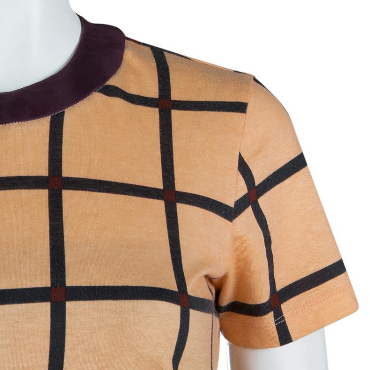 Pre Owned Prada Multicolor Printed Short Sleeve Peplum Top XS