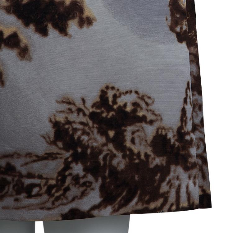 Pre Owned Prada Multicolor Digital Landscape Print Skirt S