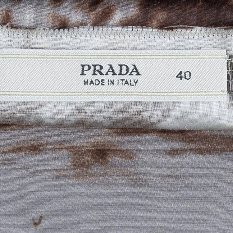 Pre Owned Prada Multicolor Digital Landscape Print Skirt S