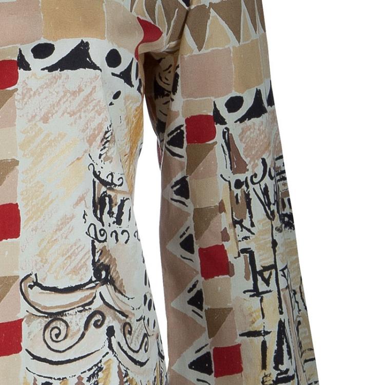 Pre Owned Prada Multicolor Printed Long Sleeve Buttondown Cotton Shirt M