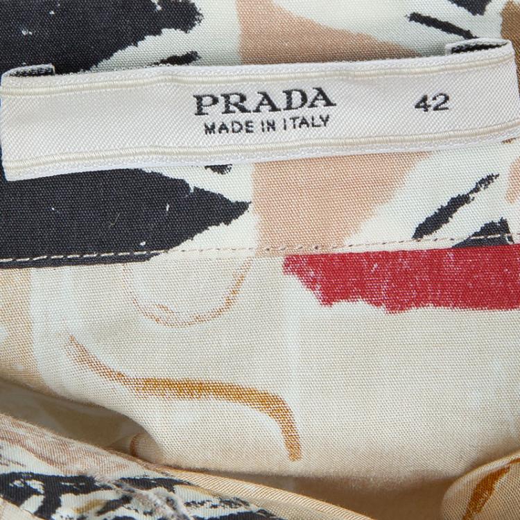 Pre Owned Prada Multicolor Printed Long Sleeve Buttondown Cotton Shirt M