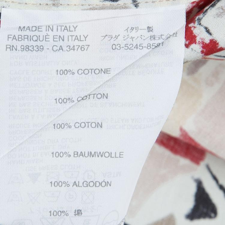 Pre Owned Prada Multicolor Printed Long Sleeve Buttondown Cotton Shirt M