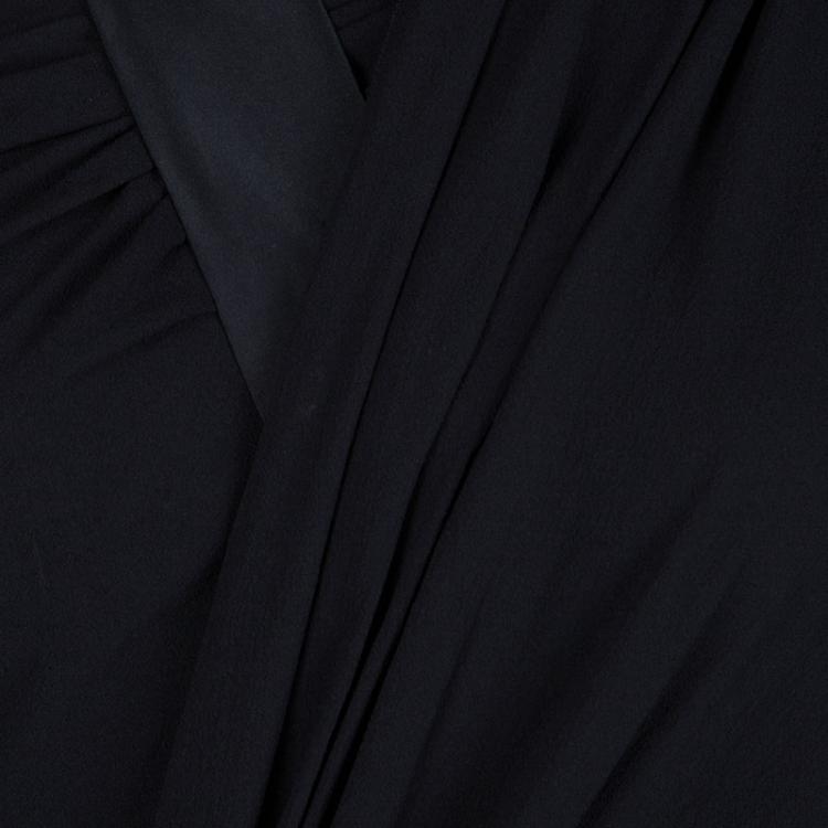 Pre Owned Prada Black Silk Ruched Halter Gown M