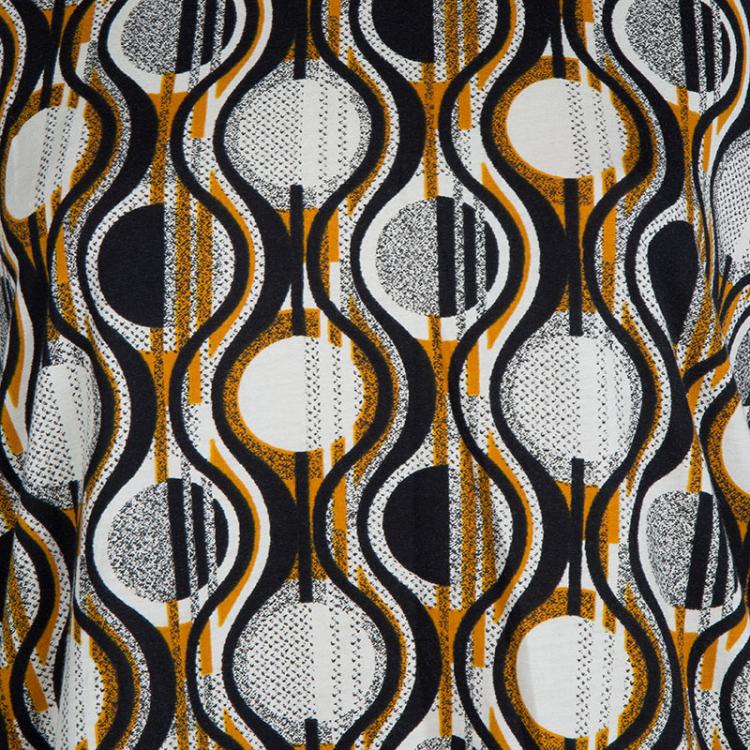 Pre Owned Prada Multicolor Printed Jersey Contrast Rib Trim Detail T-Shirt M