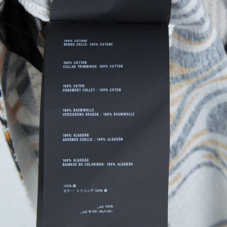 Pre Owned Prada Multicolor Printed Jersey Contrast Rib Trim Detail T-Shirt M