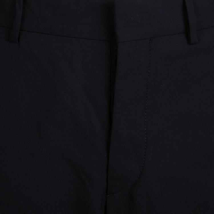 Pre Owned Prada Black High Waist Straight Fit Trousers L