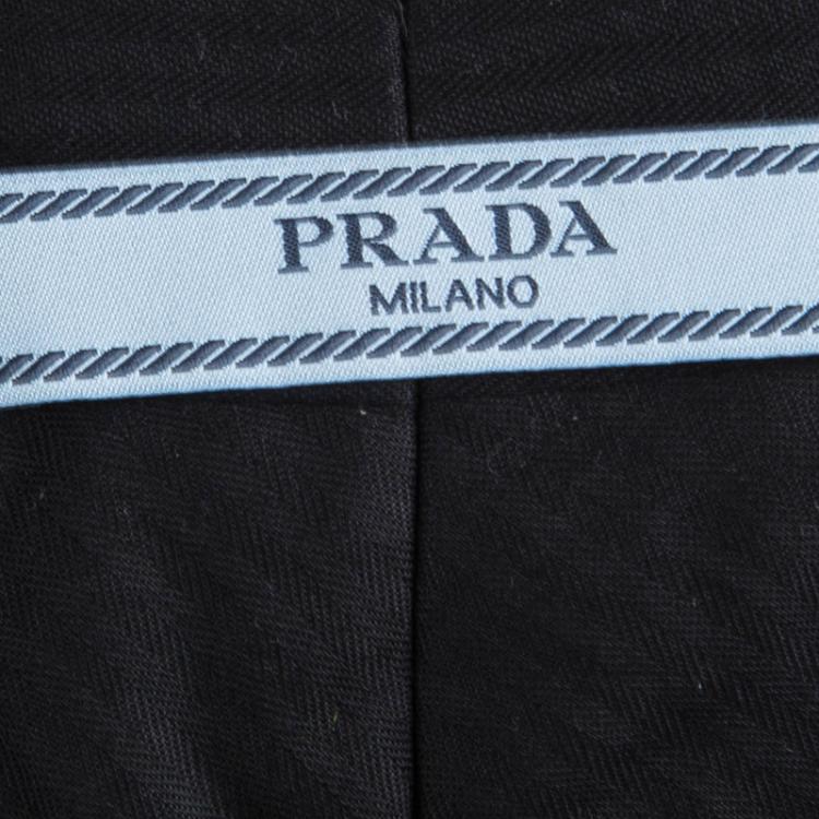 Pre Owned Prada Monochrome Diamond Printed Tailored Trousers S