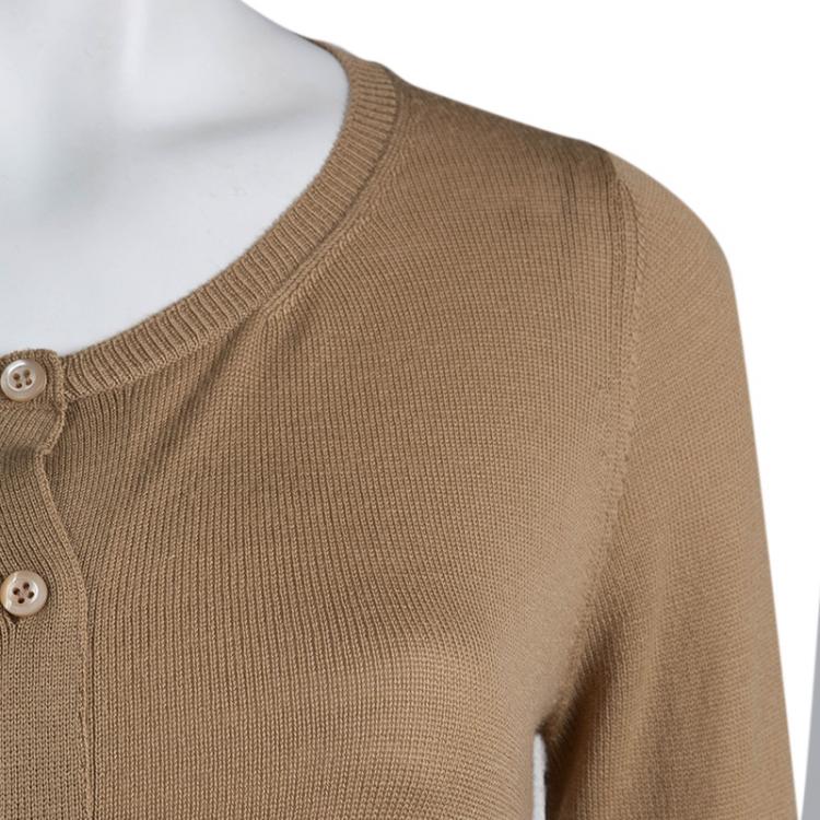 Pre Owned Prada Brown Button Front Cardigan L