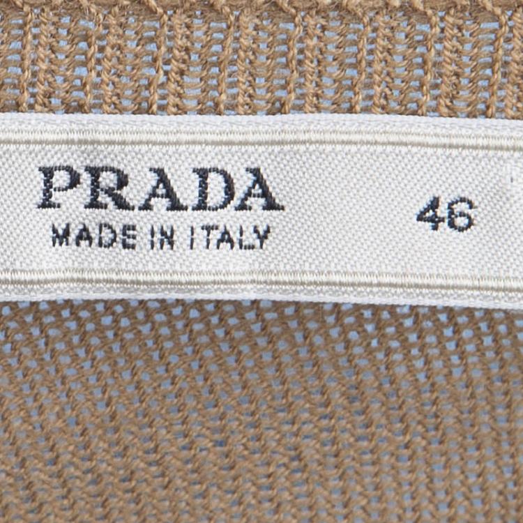 Pre Owned Prada Brown Button Front Cardigan L
