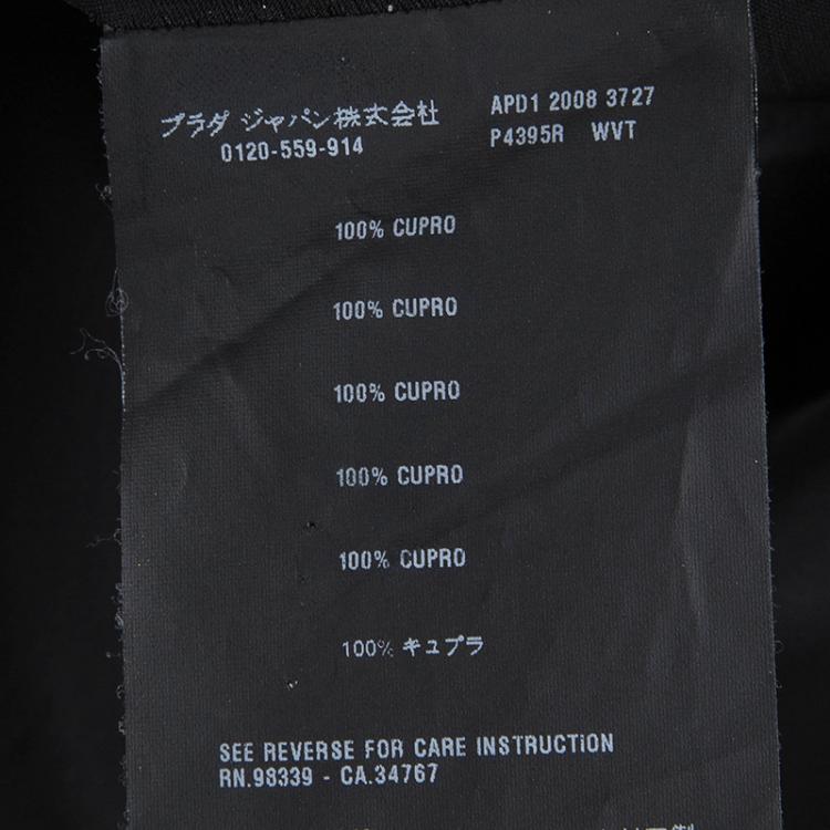 Pre Owned Prada Black Knot Detail Button Down Top S