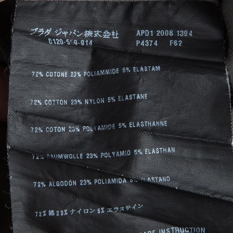 Pre Owned Prada Dark Grey Cap Sleeve Button Front Shirt M