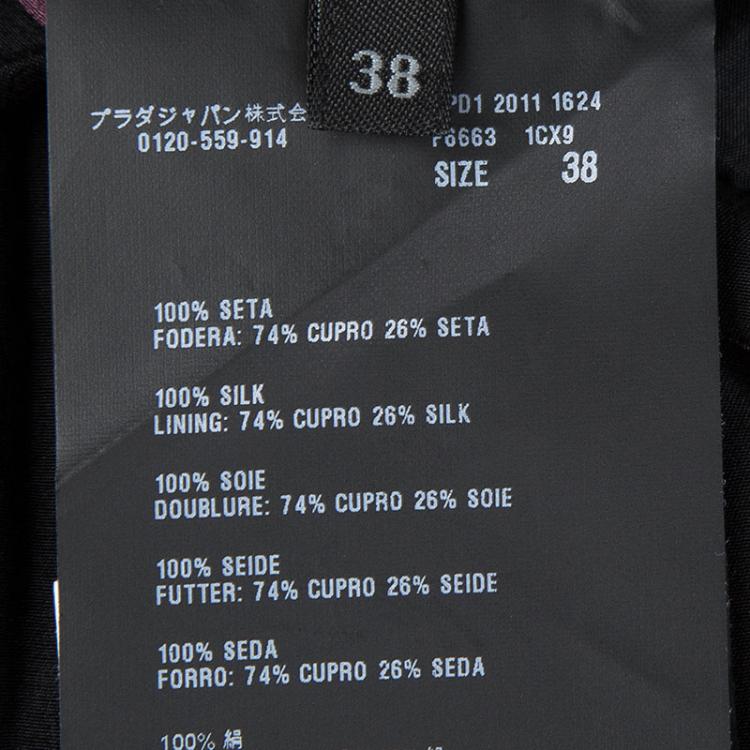 Pre Owned  Prada Black Silk Checkered Mondrian Shift Dress S