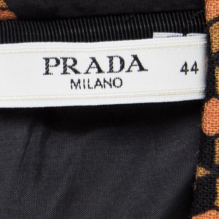 Pre Owned Prada Multicolor Diamond Print Sleeveless Dress M